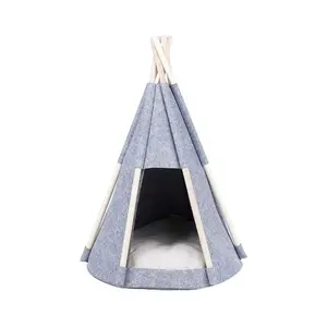 Wool Texture Semi-enclosed Cat Bed Tent