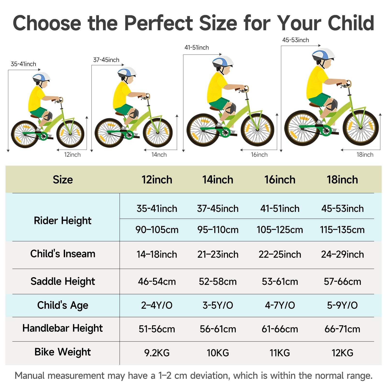 WinHope Star Light Kids’ Bicycle Ages 2–9 | 12–18 inch with training wheels, front light, fenders, water bottle holder | 95% preassembled, dual brakes, adjustable seat/handlebar