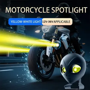Alien Eye LED Light, Easy Installation, Dual Color, High Brightness, Aluminum Alloy Body, Free Rotating Stand, Night Riding, Motorcycle LED Lights, Motorcycle Led Spotlight