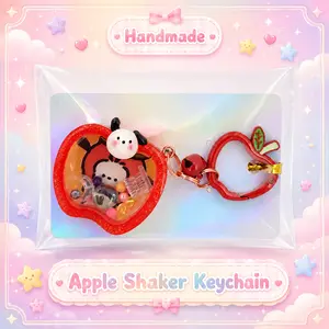 Handmade Apple Resin Shaker Keychain Cute Bag Charm
