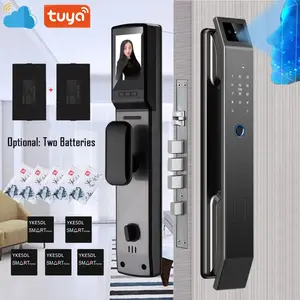 YKESDL 3D Face Recognition Digital Door Lock with Camera Fingerprint Password Unlock Keyless Electronic Door Lock D14P for Steel Wooden Brass Stainless Steel Doors