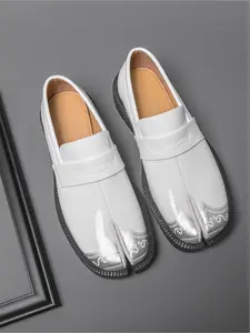 Men's Burgundy Patent Leather Comfortable Slip-On Loafers, Daily Comfort Style, Loafer Slip-On Easy On/Off + Soft Platform Sole + Patent Leather Lining, Soft Fit & Effortless Wear , Ideal for Commuting & Light Leisure Scenes