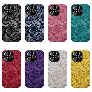 8 Style Of Lace Vintage Pattern Phone Case, Compatible with iPhone 17 16 15 14 13 12 11 Pro Max Plus X XS XR SE and Samsung Galaxy S24 S23 S22 S21 S20, Cute Fashion Dual Layer Creative Case, Perfect Gift for Her/Him
