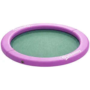 8FT Inflatable Water Hammock Floating Ring, Inflatable Floating Dock Platform for for Lakes, Pools, Oceans, Purple