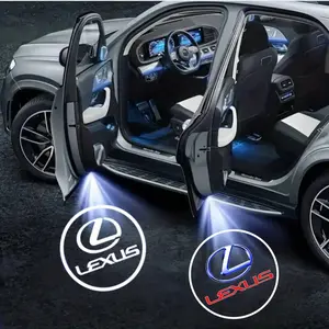 4-Pack Lexus Logo Car Door LED Welcome Projector Lights, Compatible with Lexus ES/NX/RX Series Vehicles, Peel-and-Stick Non-Destructive Drill-Free Waterproof Courtesy Lights, Led Step Lights