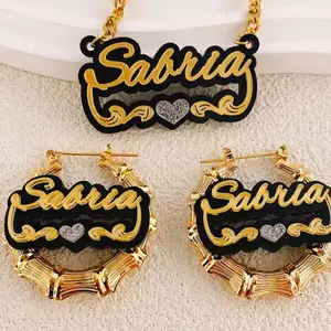 Women's Personalized Earrings and Necklace - Customizable Design with Unique Style and Fit set