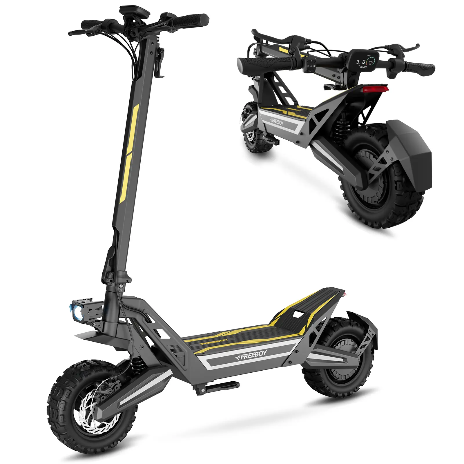 Adult Commuter Electric Kick Scooter J2MAX - 1200W Rear Wheel Drive, 11in Pneumatic Tires, 48V 18.2Ah Battery, 55KM/H Top Speed, 50KM Range, High Carbon Steel Frame, 120KG Max Load, Dual Disc Brakes, IPX5 Waterproof Heavy-Duty Sports Scooter
