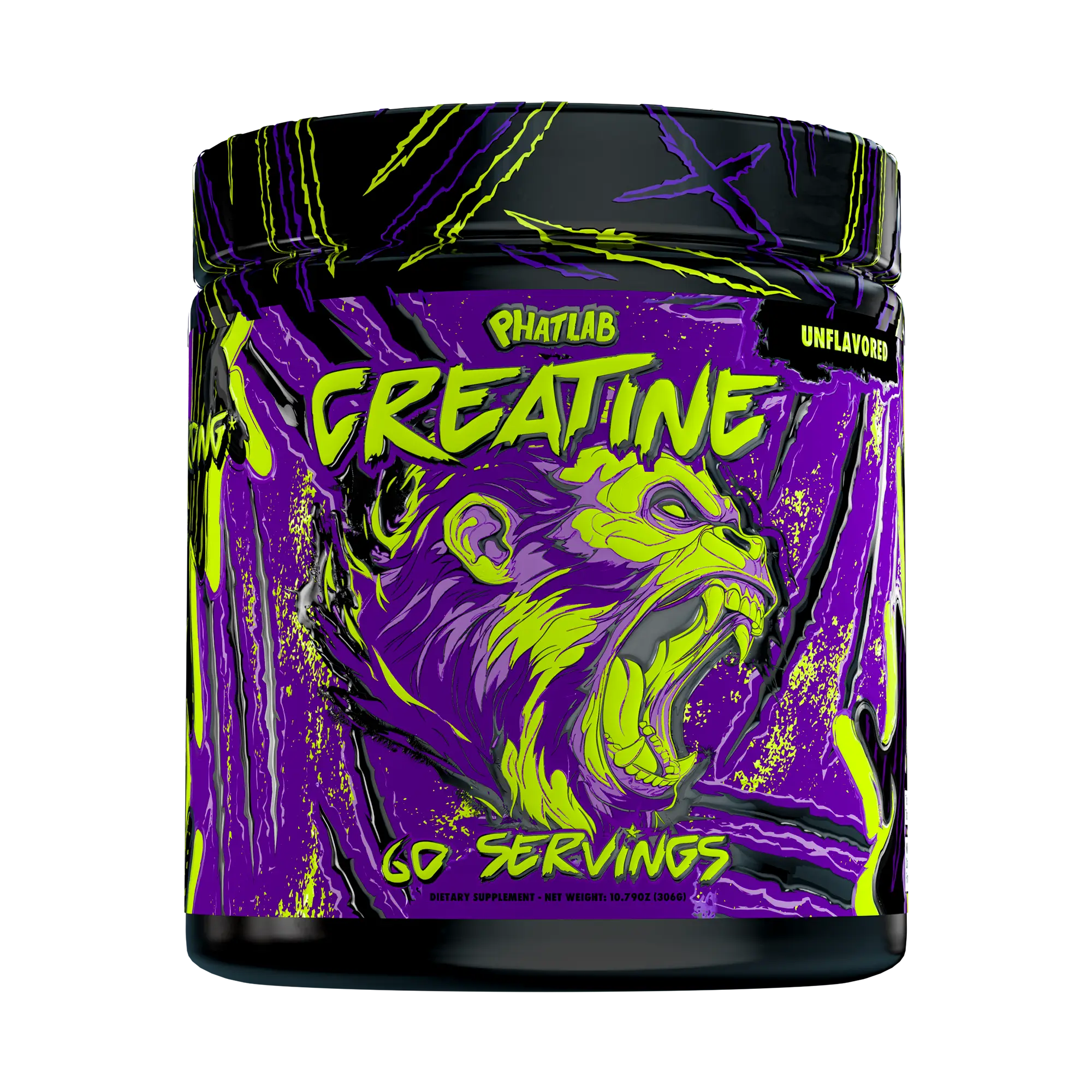 Phat Lab Creatine Monohydrate Powder Supplement - 60 Servings