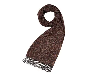 Fable England Deco Bloom Black Scarf with Tassels