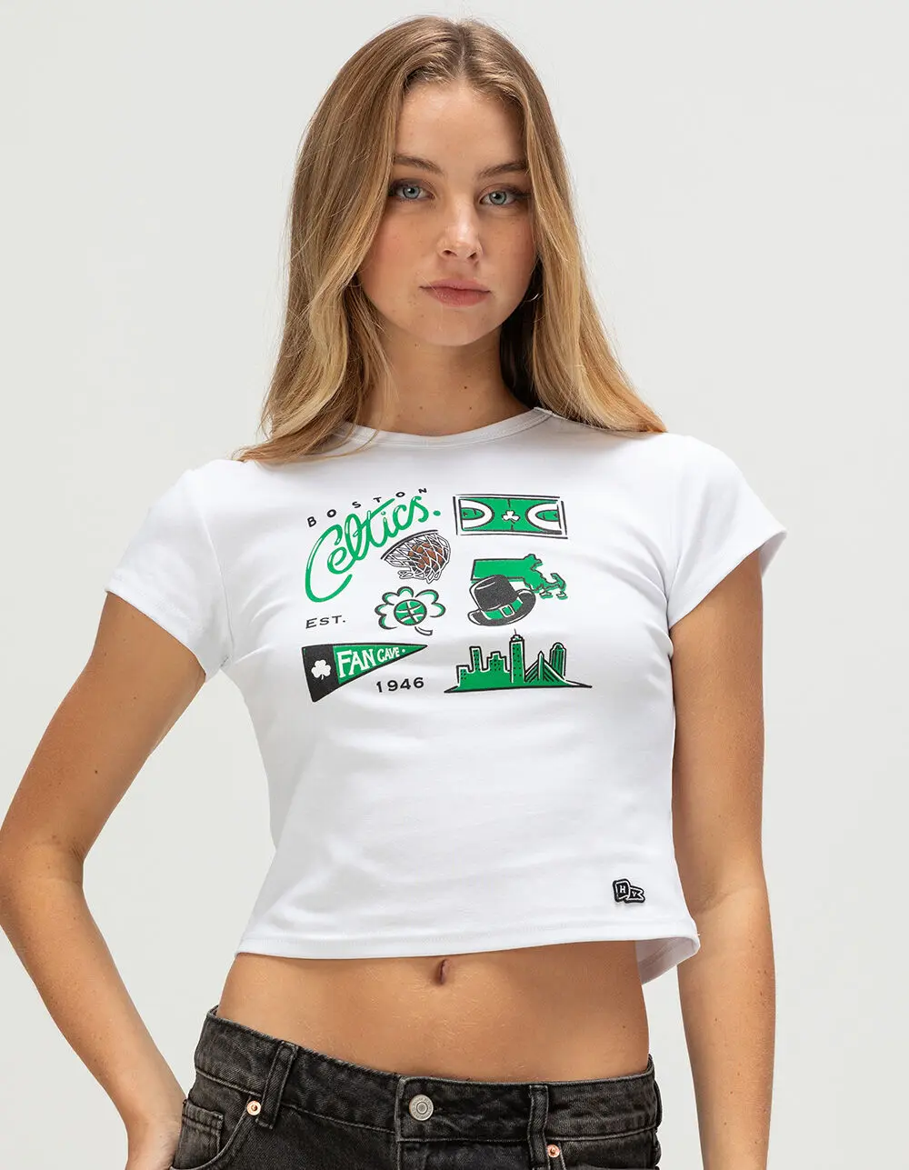 HYPE AND VICE Boston Celtics Womens Baby Tee HYPE AND VICE Boston Celtics Womens Baby Tee