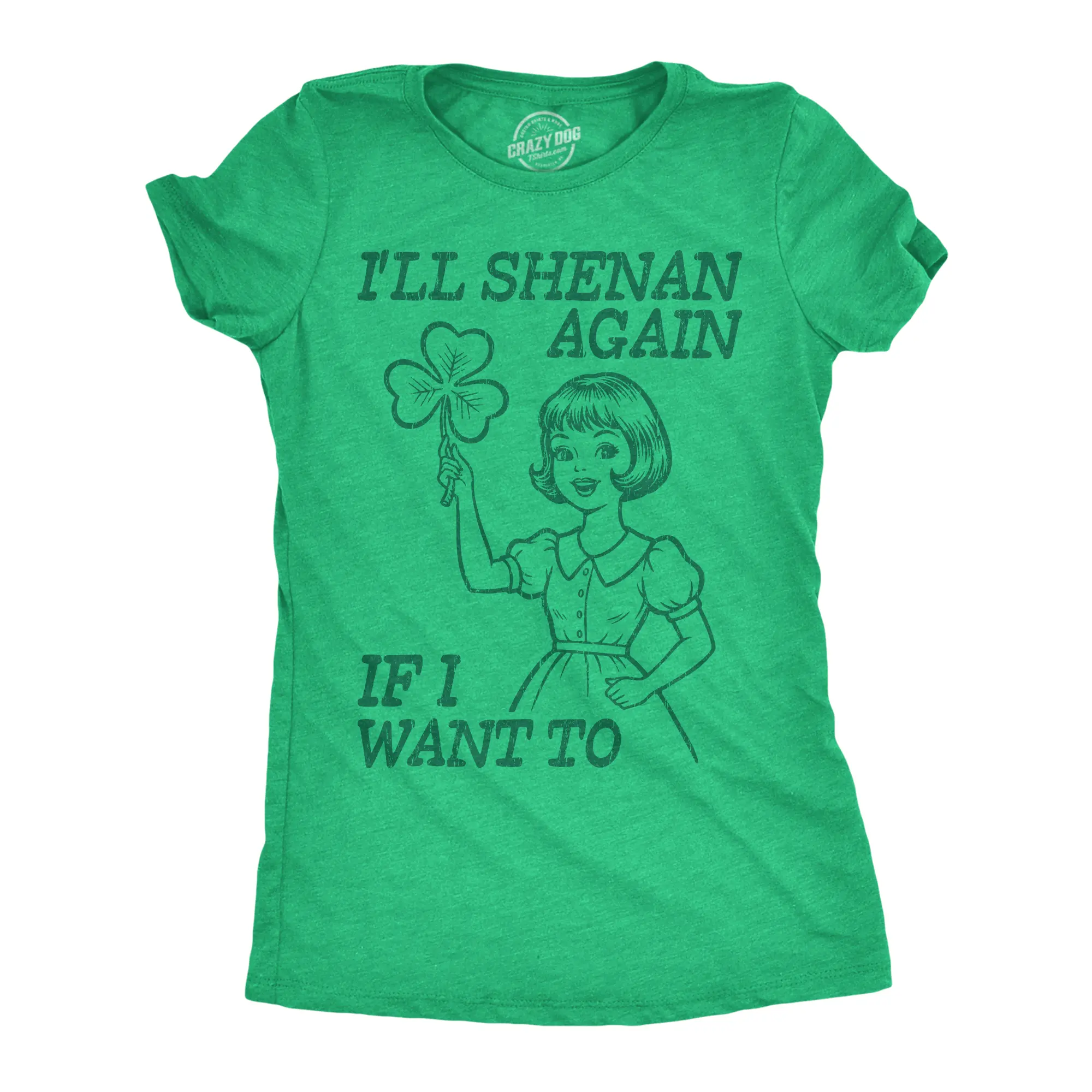 Womens Funny T Shirts Ill Shenan Again If I Want To Sarcastic St Patricks Day Tee For Ladies Funny Womens T Shirts Cute Vintage Fashion Casual Ladies T-Shirt Gift Saint Patrick's Day Tops for Women Women's Green -