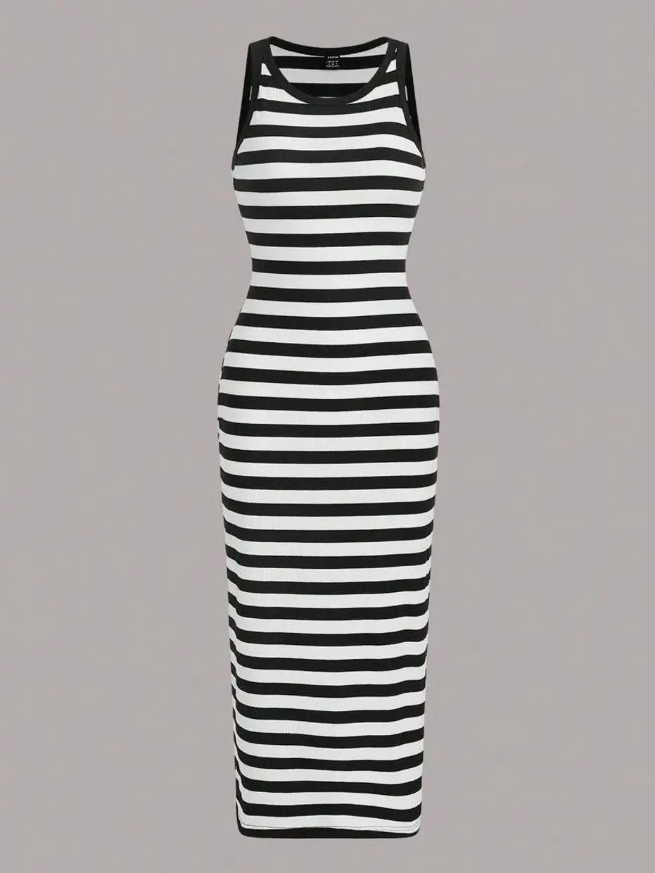 Striped Bodycon Dress - Casual & Sleek for Everyday Wear