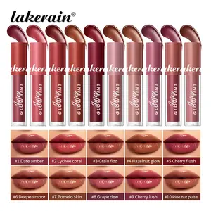 2 Counts Juicy Glow Lip Tint, Moisturizing Tinted Lip Gloss, Glow-Boosting Lipstick, Long-Lasting Lip Glaze Lip Plumper, Lightweight, Non-Sticky, Comfortable, Glossy Finish, 10 Shades Optional, Travel-Friendly Gift for Women​, Cosmetics