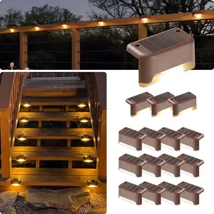 Solar Deck Lights 16 Pack Solar Step Lights Waterproof Led Solar lights for Outdoor Stairs, Waterproof for Outdoor Stairs, Step, Step , Fence, Yard, Patio, and Pathway