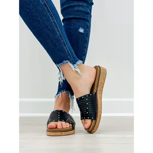 Corkys At Ease Slip-On Sandals in Black