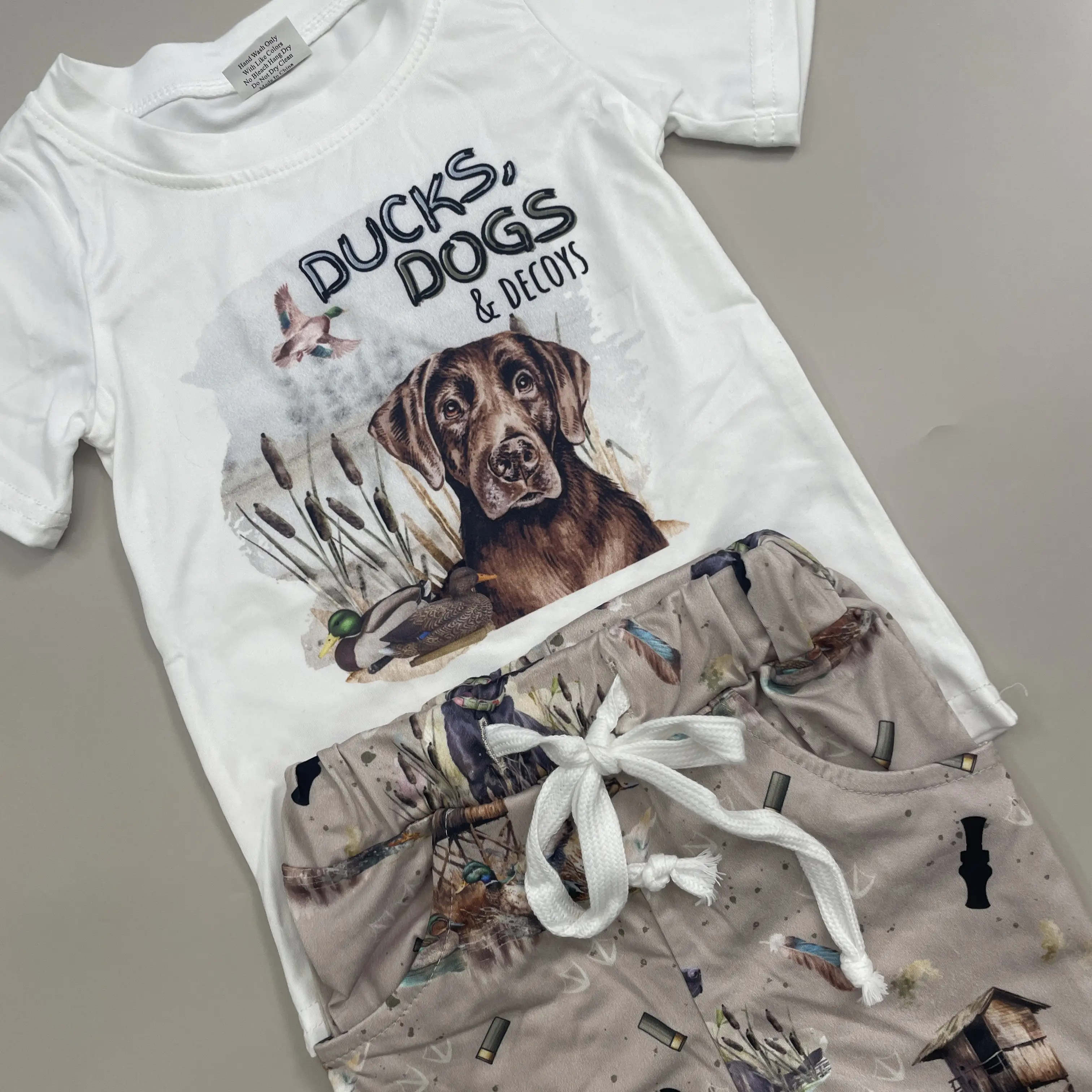 toddler boy outfit ducks dogs hunting boy spring fall outfit boy pants set pocket