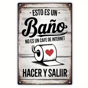 Spanish-Style Metal Sign | Rustic Vintage Iron Wall Decor with vintage End, Multi-Purpose Sign for Home Kitchen Office Garden, Kitchen Decoration | Humorous Design | Distressed End, Kitchen Wall Decor