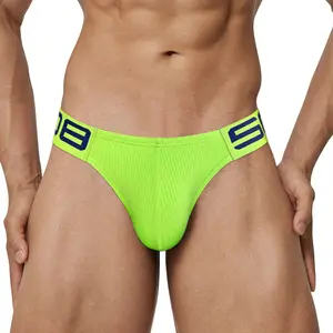 Threaded cotton sexy high-cut men's briefs for sports and fitness hip-raising low-waist comfortable underwear for men