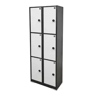 FixtureDisplays® 24"W X 66"H X 12"D 6 Slots Secure RFID Lock Digital Locker Metal Cabinet 10238