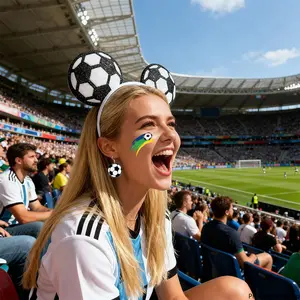 Soccer Fan Headband Decoration Set Football Theme Hair Hoop Party Photo Props Cheer Accessories for Sports Events Game Day Celebration