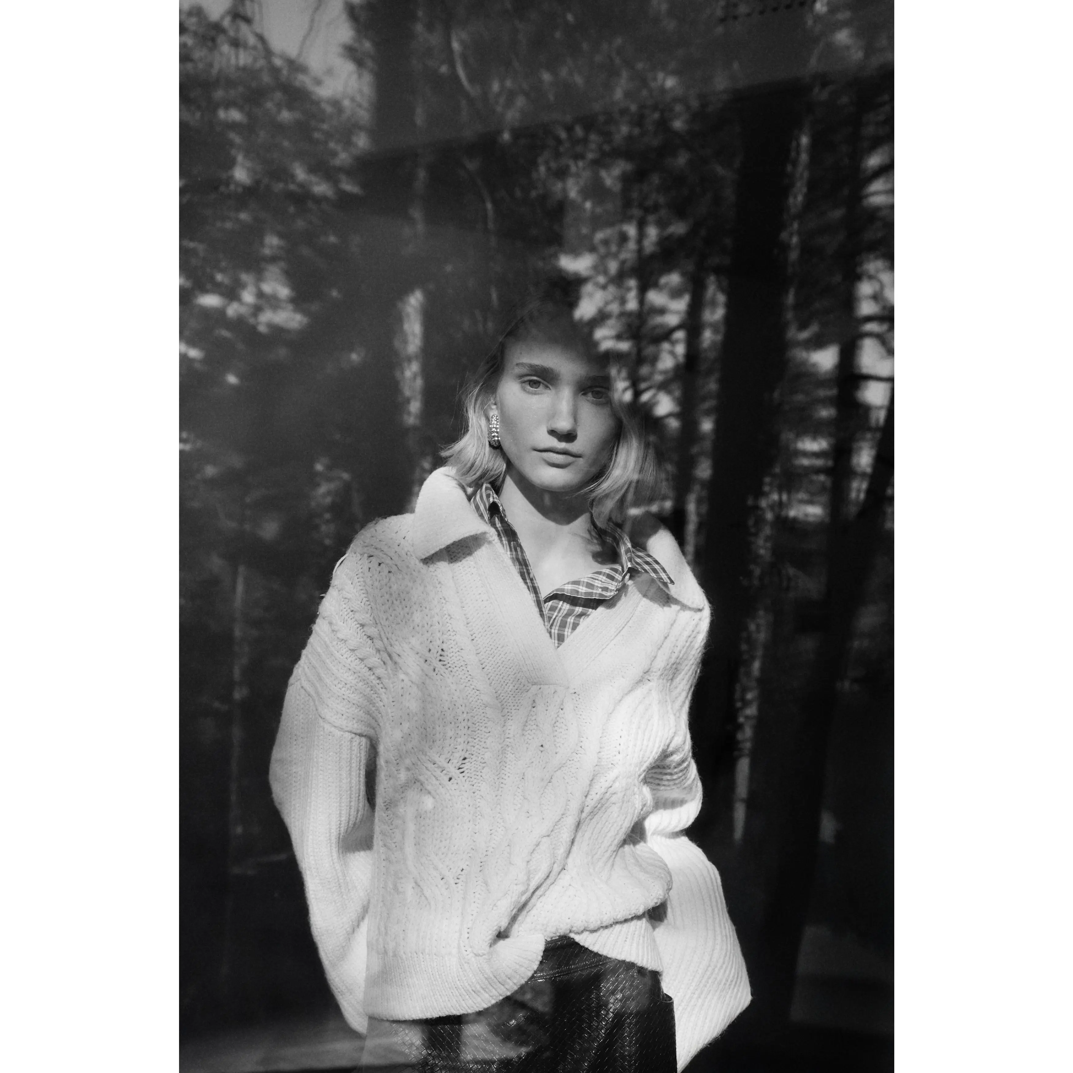 H&M Cable-knit collared jumper