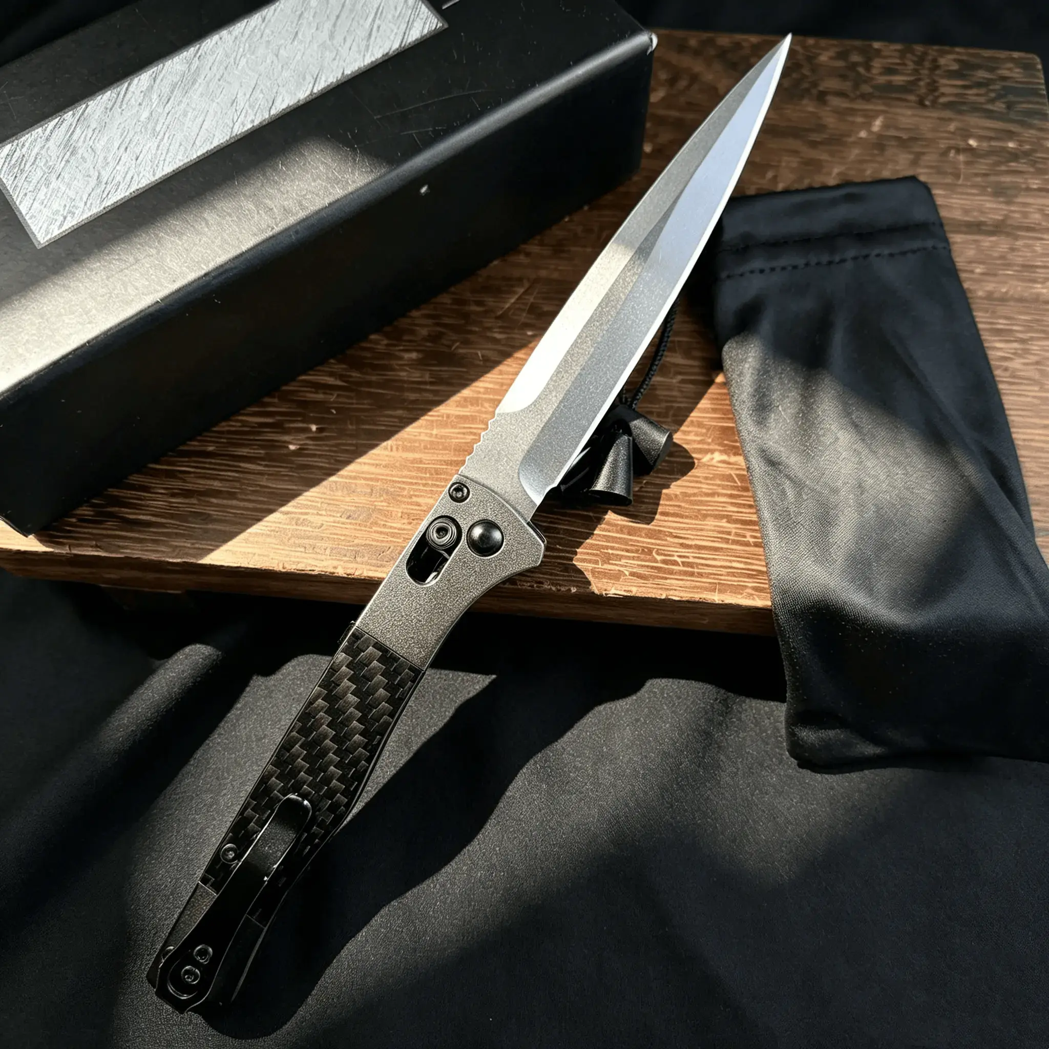 4170 Compact Folding EDC Pocket Knife - Carbon Fibre & Aluminium Handle, High Hardness Sharp Blade, Portable Multi-Use Utility Knife for Camping, Hiking & Pocket Carry, Kitchen Prep