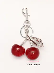 New Keychain Cherry Bag Charm Wallet, Cute Car Keychain Leather Purse, Adorable Hanging Decoration, Essential Item, Anniversary Wedding Gift, Keychain For Bags, Keychain Bag Pendant