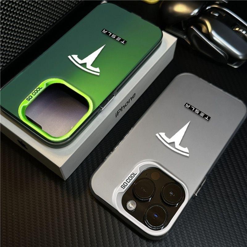 Sports Super Cool Car Tesla Logo Phone Case for iPhone 17 16 15 14 13 12 11 Air Pro Max Plus XS MAX Christmas gift