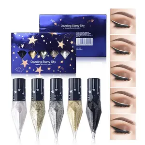 Metallic Shimmer White Black Silver Gold Diamond Eyeliner,Glitter Eyeliner Sticks,Waterproof Eyeliner,Long Lasting Sparkle Eye Makeup Gift Lipliner