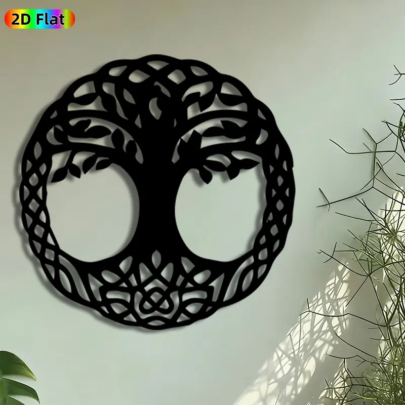 1pc Celtic Tree of Life Metal Wall Art, Woven Knot Tree Statue Mural, Intricate Craftsmanship, Artistic Metalwork, Perfect for Wedding, Anniversary Decor, Perfect for Living Room Garden Fence Bohemian Decor, Ideal Gift for Celtic Symbol Enthusiasts.