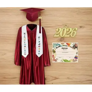 GraduationMall Kindergarten Graduation Cap Gown Stole Package with 2026 Tassel, Certificate