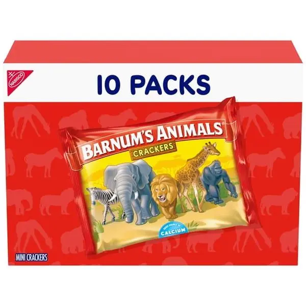 Original Animal Crackers Mini Crackers, Kids Snacks, 10 Snack Packs