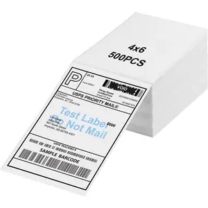4"x6" Thermal Shipping Labels, Fanfold 4"x6" Thermal Labels, Shipping Mailing Address Labels for iDPRT, Munbyn, Polono, Rollo Direct Thermal Printer, 500 Labels