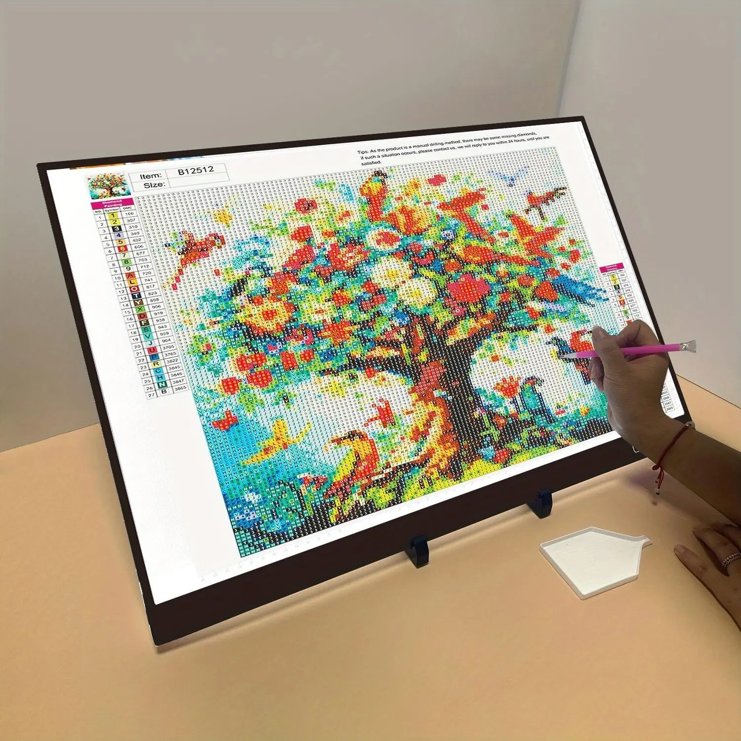 A2 LED Copy Board Light Tracing Box, Ultra-thin Diamond Drawing Kit LED Light Pad, Brightness Adjustable Art LED Tracing Light Pad with Clip, LED Drawing Light Box for Tattoo Drawing, Streaming, Sketching, Animation, Stencil Drawing
