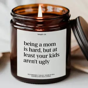 [Mother's Day Collection - Sale Up To 35%] Funny Mom Candle Gift for Mothers Day 2026, Best Mom Ever Gift Idea, Birthday Present for Mom from Daughter or Son, Cute Home Decor