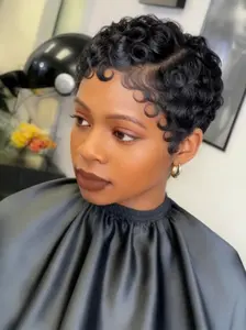 13x4 Lace Frontal Wigs Pixie Cut Short Curly Glueless Bob Human Hair Wig for Women Frontlace Glueless Wig