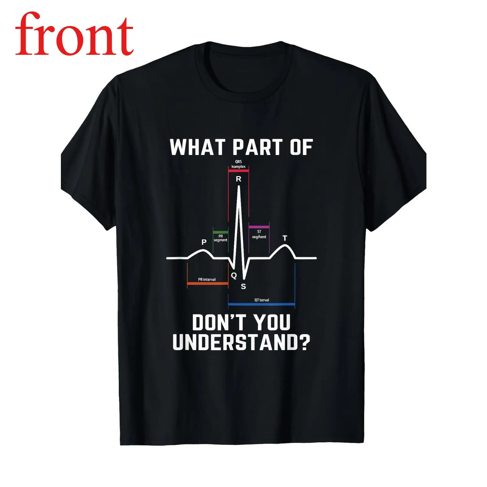 Nurse ECG Oversized Short-Sleeve Round Neck Apparel - Everyday Comfortable Loose Fit, Featuring PQRST VFib Design
