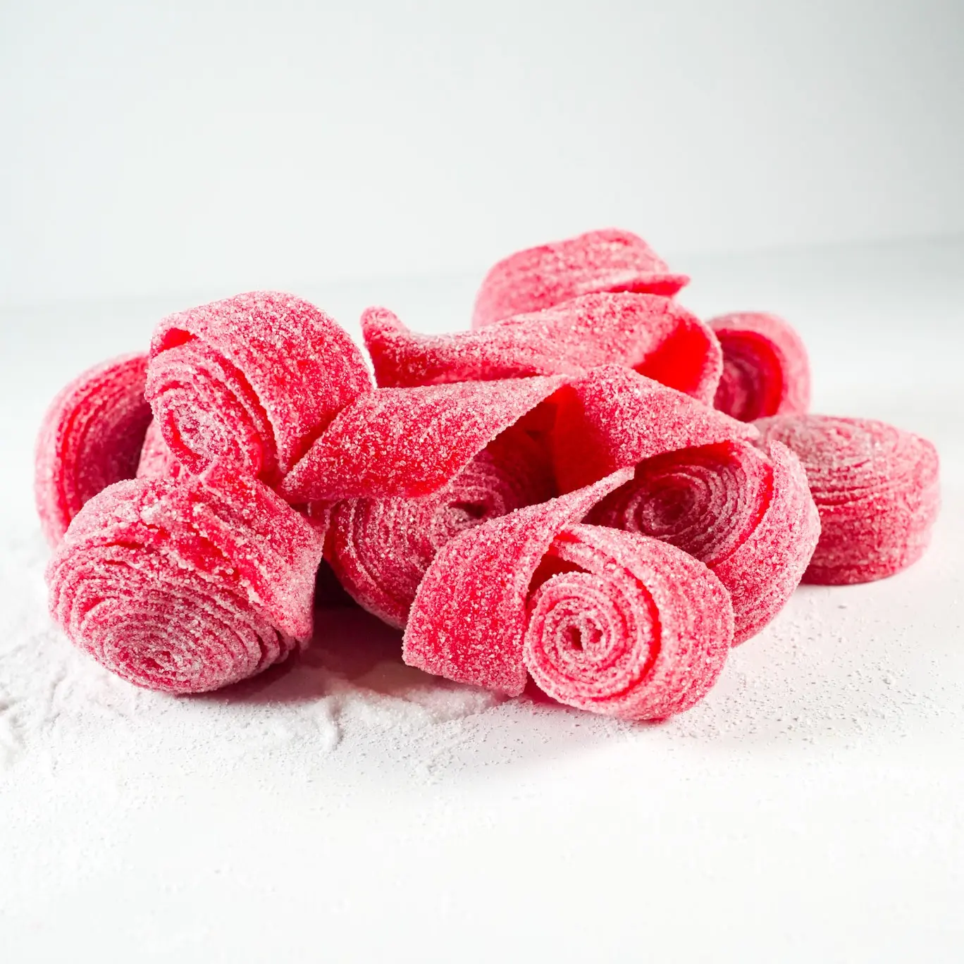 Strawberry Rolls - Sweet & Tangy Fruity Spirals with Light Sour Sugar Coating - Vegan & Gelatin-Free Chewy Treats for Kids Teens & Nostalgic Adults