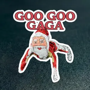 Goo Goo Gaga Santa Meme Sticker