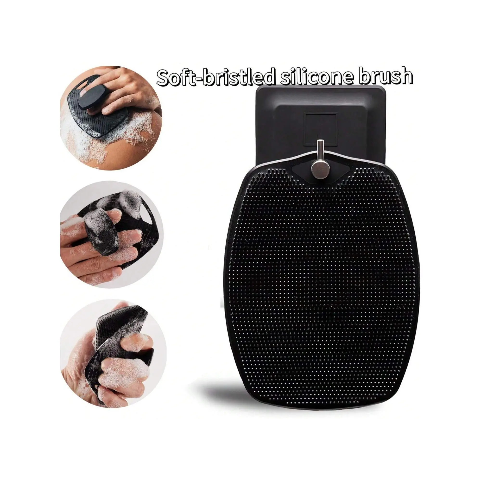Household Silicone Bath Brush, Cleansing Brush - Hygienic And Easy To Clean - Soft Bristle Brush Head And Non-Slip Handle - Back Cleaner