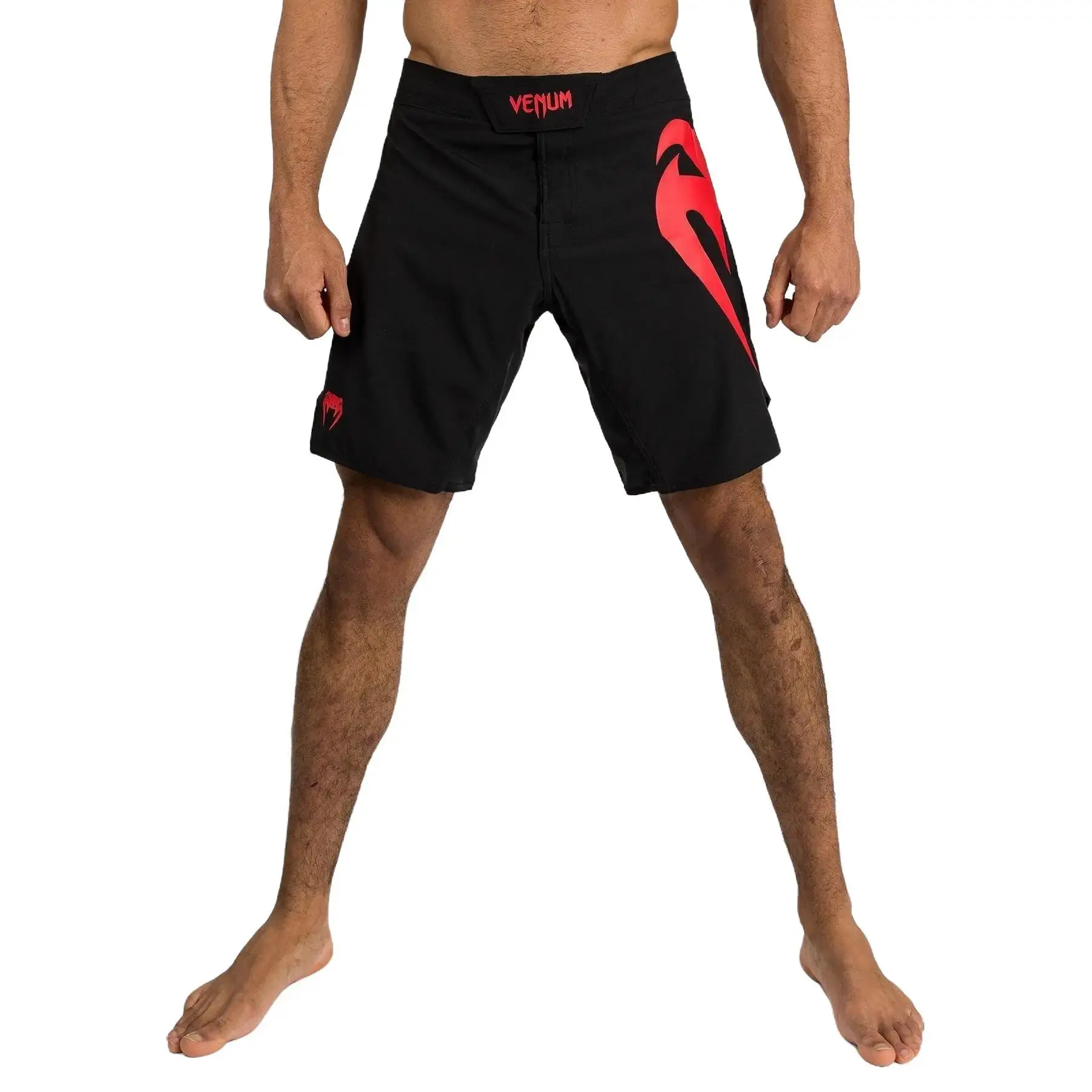 Venum Light 5.0 Fight Shorts - Black/Red, Comfortable Fit, Versatile Design