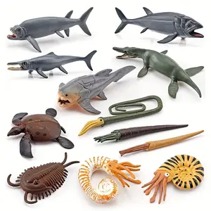 Prehistoric Animal Simulation Models, Diverse Oceanic Creatures Including Ammonites & Sea Turtle, Educational Toy Collection