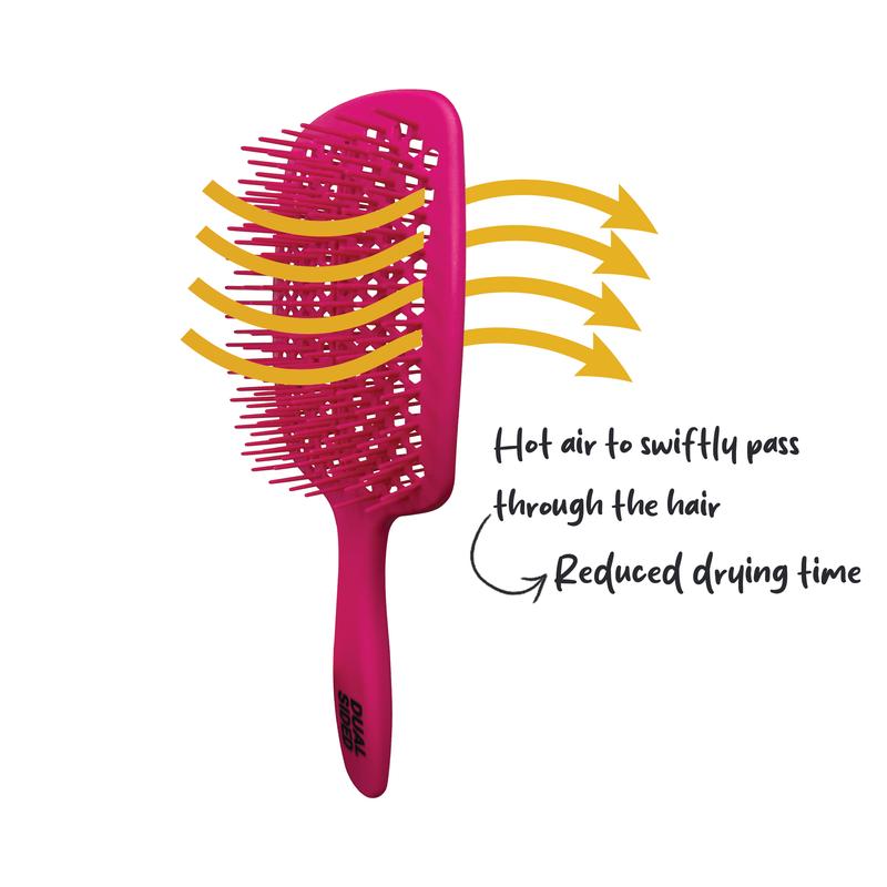 H2PRO GOMCOMb Dual Sided Hair Brush GBB001 - Long & Short Bristle Design for Professional Styling - Snag-Free Detangling for All Hair Types - Curved Design for Comfort & Vented for Fast Drying