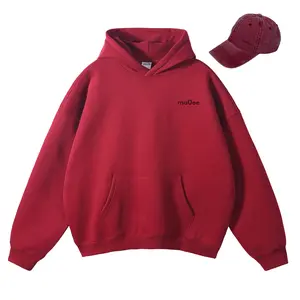 Hoodie mo0ee Dark Red Size L polar cotton