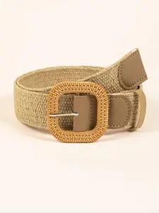Women's Fashionable Straw Woven Belt, Casual Waistband for Jeans Trousers, Fashion Stylish Belts for Party, Daily Clothing Decor, Trendy All-match & Exquisite Belt for Gift