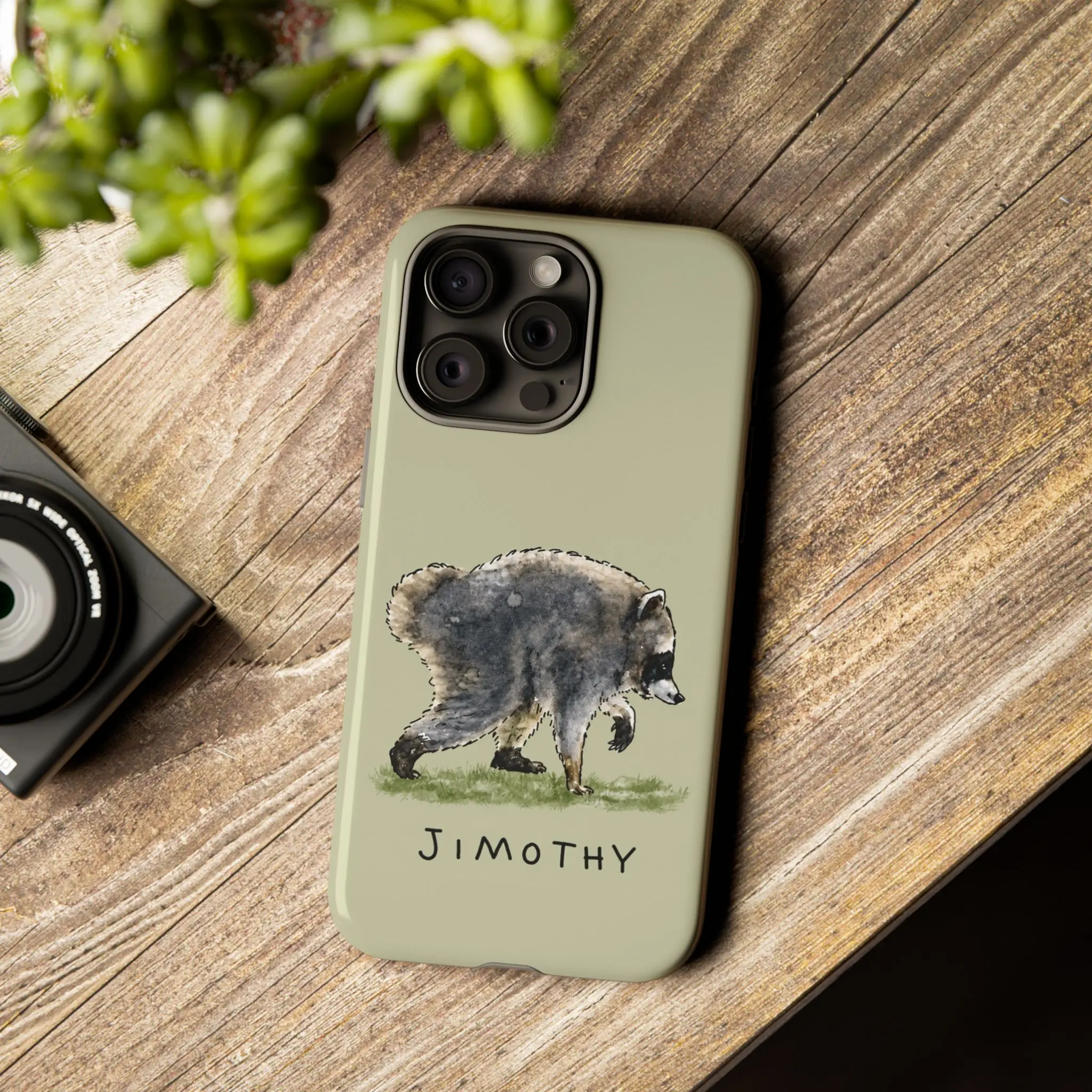 Jimothy Raccoon Phone Case, Cute Watercolor Trash Panda Case, Wildlife Animal Phone Cover, Seattle Inspired Gift, Nature Lover Accessory