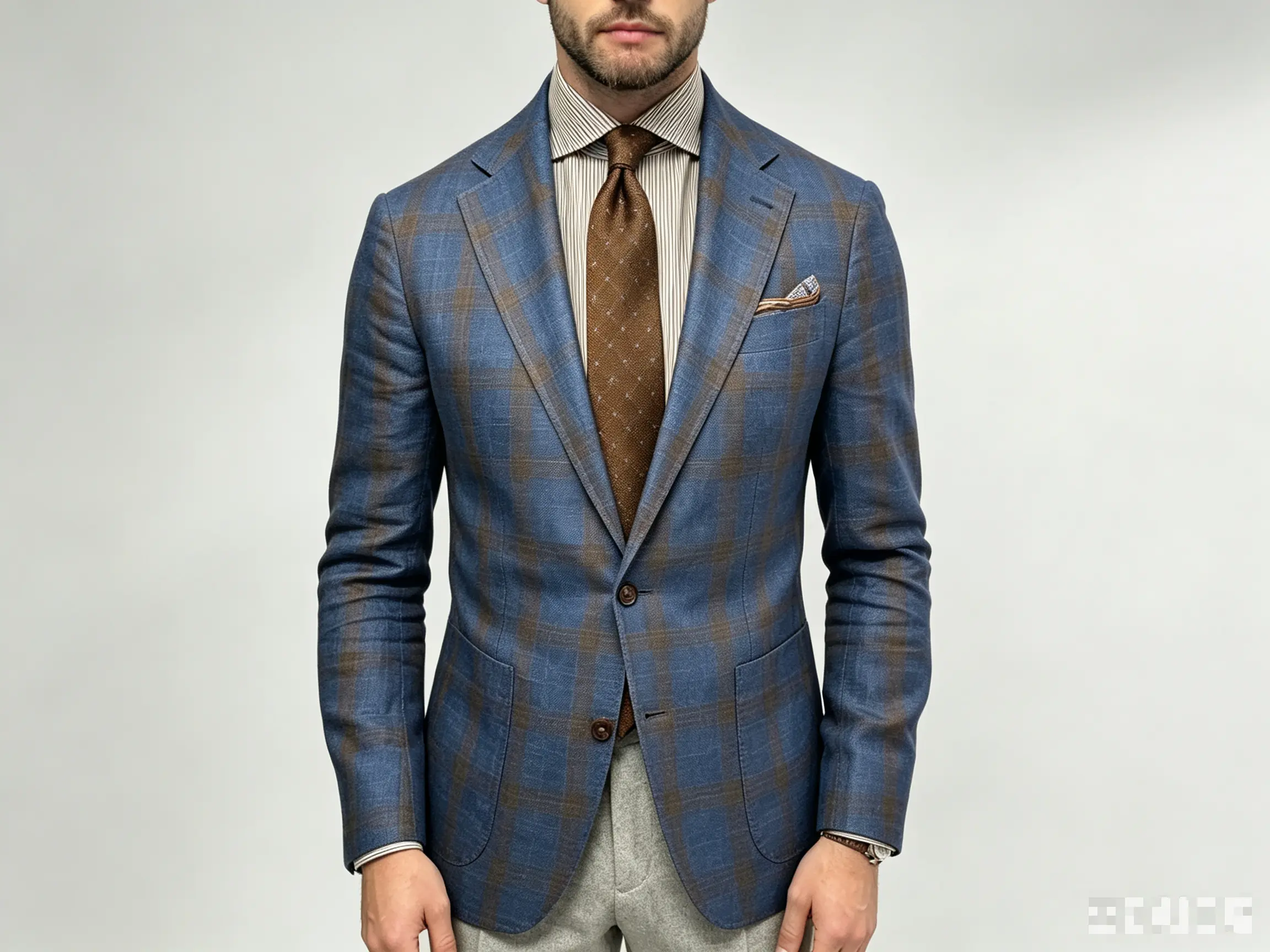 Men's Plaid Business Jacket, Loose Fit Formal Wear with Multi-Pockets, Single-Breasted Menswear for Spring Work Attire