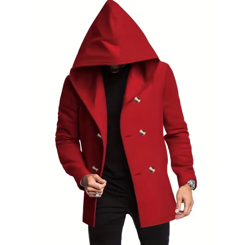 Men's Lightweight Hooded Windbreaker Jacket - Casual Menswear Tops, Longsleeves Stretch Solid Color Loose Fit Coat with Pockets for Outdoor Sports, Polyester Blend, Outdoor Wear, Fabric, Plain, Elastane, Long Sleeve, Adults