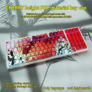 Japanese Anime Keycaps Set, Double Shot Pbt Shine Through, Cherry Profile Dye-Sub, Mx Switch Mechanical Keyboard Replacement Keycaps, Sublimation Keycap