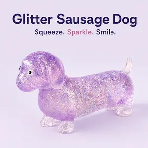 This TikTok viral hit is a squishy puppy, Glitter squishy, a cute jelly-shaped desktop pet that relieves anxiety and stress, a portable relaxation toy, a slow-rebound malt ball stress-relieving handheld toy, ideal for the office, study, and leisure space